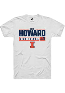 Zoie Howard White Illinois Fighting Illini NIL Stacked Box Short Sleeve T Shirt