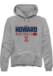 Zoie Howard Rally Mens Graphite Illinois Fighting Illini NIL Stacked Box Hooded Sweatshirt