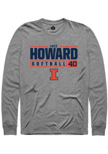 Zoie Howard Rally Mens Graphite Illinois Fighting Illini NIL Stacked Box Tee