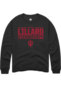 Tyler Lillard Rally Mens Black Indiana Hoosiers NIL Stacked Box Crew Sweatshirt