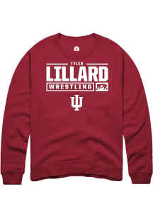 Tyler Lillard Rally Mens Red Indiana Hoosiers NIL Stacked Box Crew Sweatshirt