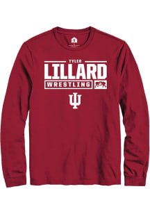 Tyler Lillard Rally Mens Red Indiana Hoosiers NIL Stacked Box Tee