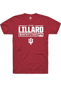 Tyler Lillard Red Indiana Hoosiers NIL Stacked Box Short Sleeve T Shirt