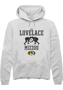 Eric Lovelace  Rally Missouri Tigers Mens White NIL Sport Icon Long Sleeve Hoodie