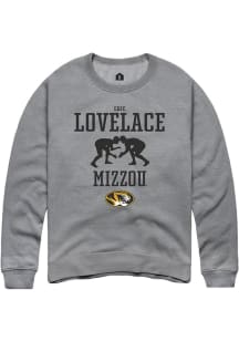 Eric Lovelace  Rally Missouri Tigers Mens Grey NIL Sport Icon Long Sleeve Crew Sweatshirt