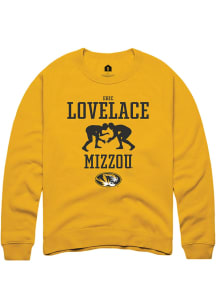 Eric Lovelace  Rally Missouri Tigers Mens Gold NIL Sport Icon Long Sleeve Crew Sweatshirt