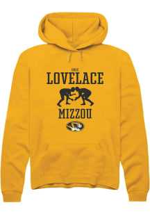 Eric Lovelace  Rally Missouri Tigers Mens Gold NIL Sport Icon Long Sleeve Hoodie