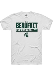 Elle Beaufait  Michigan State Spartans White Rally NIL Stacked Box Short Sleeve T Shirt