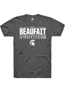 Elle Beaufait  Michigan State Spartans Dark Grey Rally NIL Stacked Box Short Sleeve T Shirt