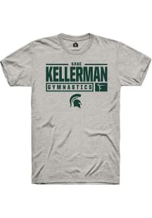 Sage Kellerman  Michigan State Spartans Ash Rally NIL Stacked Box Short Sleeve T Shirt