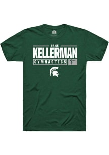 Sage Kellerman  Michigan State Spartans Green Rally NIL Stacked Box Short Sleeve T Shirt