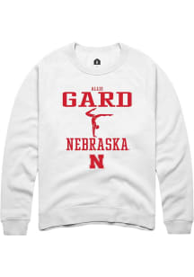 Allie Gard Rally Mens White Nebraska Cornhuskers NIL Sport Icon Crew Sweatshirt