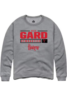 Allie Gard Rally Mens Graphite Nebraska Cornhuskers NIL Stacked Box Crew Sweatshirt