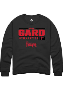 Allie Gard Rally Mens Black Nebraska Cornhuskers NIL Stacked Box Crew Sweatshirt