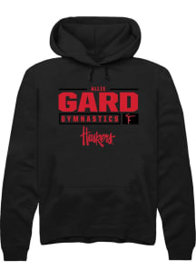 Allie Gard Rally Mens Black Nebraska Cornhuskers NIL Stacked Box Hooded Sweatshirt
