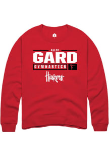 Allie Gard Rally Mens Red Nebraska Cornhuskers NIL Stacked Box Crew Sweatshirt