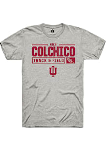 Nico Colchico  Indiana Hoosiers Ash Rally NIL Stacked Box Short Sleeve T Shirt