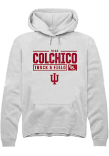Nico Colchico  Rally Indiana Hoosiers Mens White NIL Stacked Box Long Sleeve Hoodie