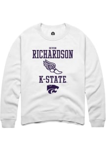 Devon Richardson Rally Mens White K-State Wildcats NIL Sport Icon Crew Sweatshirt