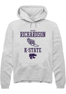 Devon Richardson Rally Mens White K-State Wildcats NIL Sport Icon Hooded Sweatshirt