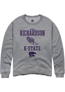 Devon Richardson Rally Mens Graphite K-State Wildcats NIL Sport Icon Crew Sweatshirt