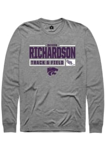 Devon Richardson Rally Mens Graphite K-State Wildcats NIL Stacked Box Tee