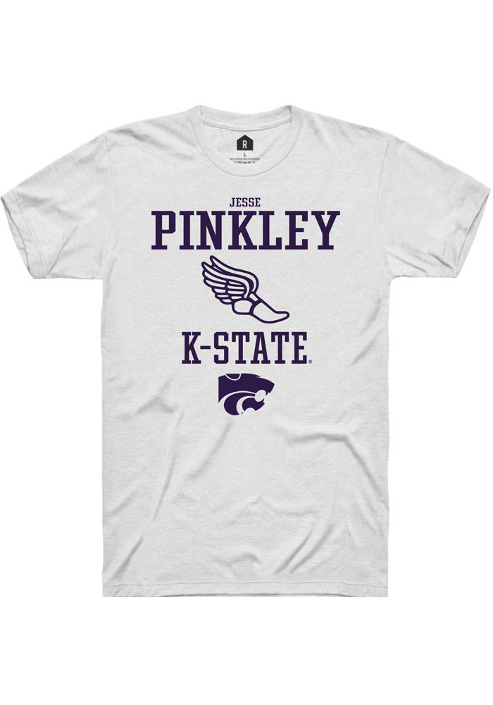 Jesse Pinkley K-State Wildcats White Rally NIL Sport Icon Short Sleeve T Shirt