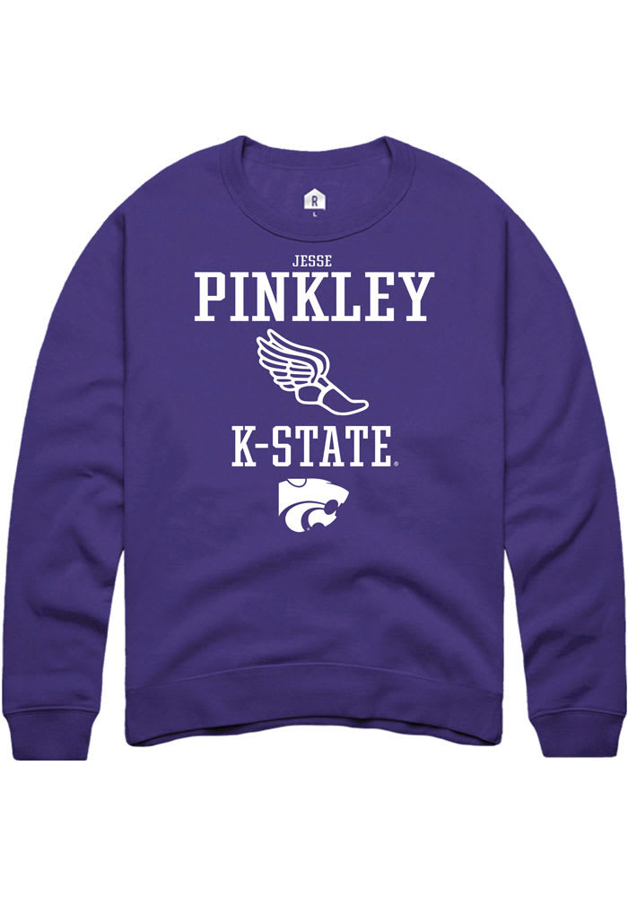 Jesse Pinkley Rally K-State Wildcats Mens Purple NIL Sport Icon Long Sleeve Crew Sweatshirt