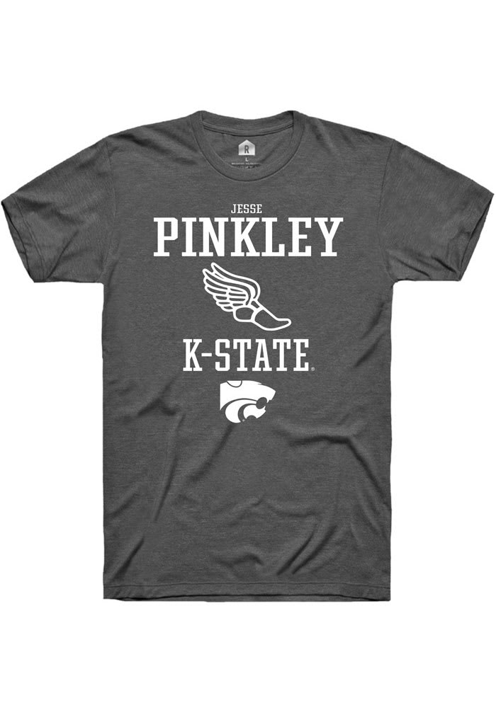 Jesse Pinkley K-State Wildcats Grey Rally NIL Sport Icon Short Sleeve T Shirt