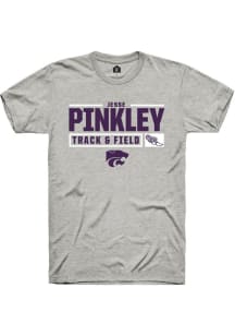 Jesse Pinkley Ash K-State Wildcats NIL Stacked Box Short Sleeve T Shirt