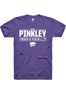 Jesse Pinkley Purple K-State Wildcats NIL Stacked Box Short Sleeve T Shirt