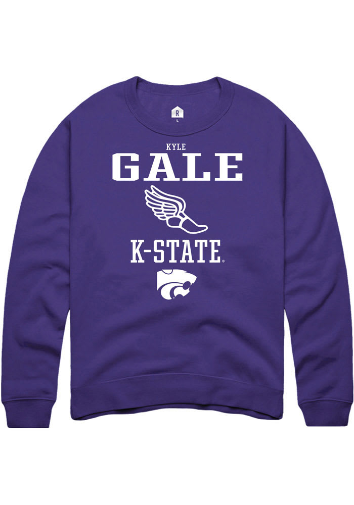 Kyle Gale Rally K-State Wildcats Mens Purple NIL Sport Icon Long Sleeve Crew Sweatshirt