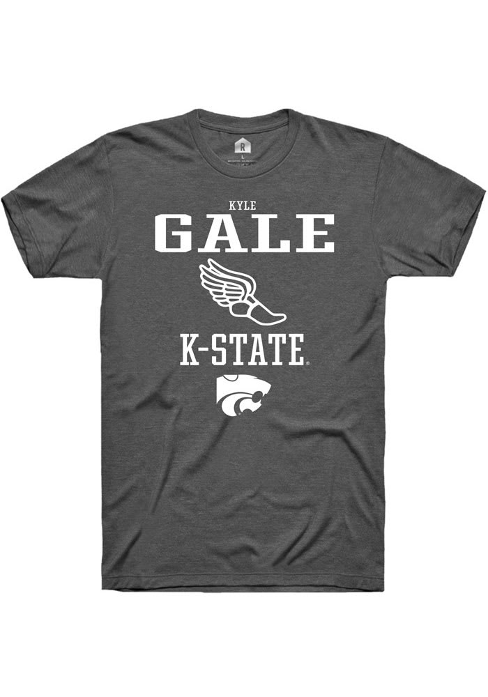 Kyle Gale K-State Wildcats Grey Rally NIL Sport Icon Short Sleeve T Shirt