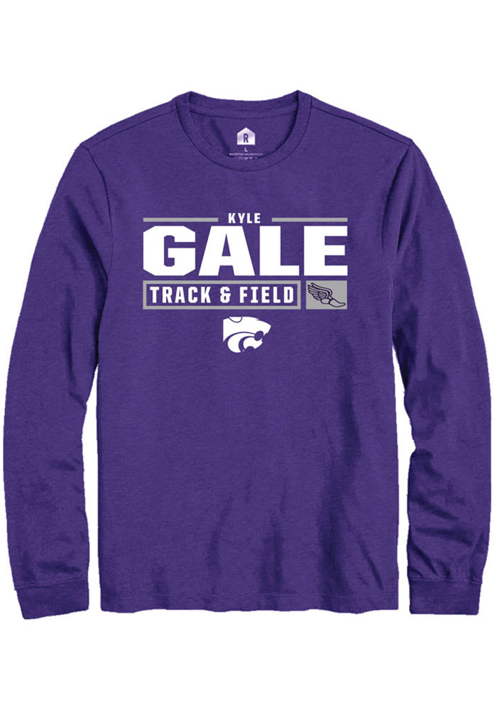 Kyle Gale K-State Wildcats Purple Rally NIL Stacked Box Long Sleeve T Shirt