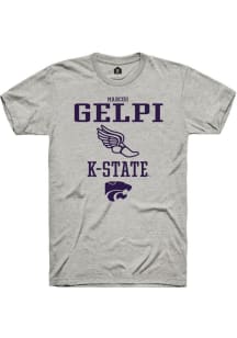 Marcus Gelpi Ash K-State Wildcats NIL Sport Icon Short Sleeve T Shirt