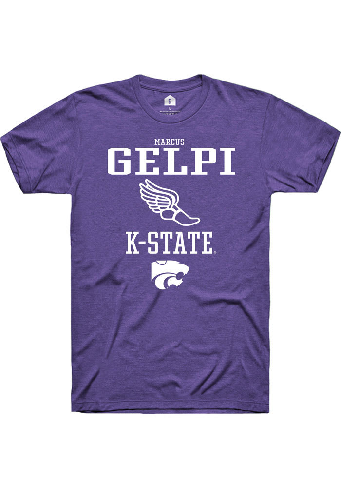 Marcus Gelpi K-State Wildcats Purple Rally NIL Sport Icon Short Sleeve T Shirt