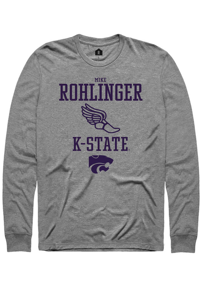 Mike Rohlinger K-State Wildcats Grey Rally NIL Sport Icon Long Sleeve T Shirt