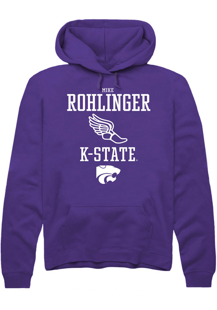 Mike Rohlinger Rally K-State Wildcats Mens Purple NIL Sport Icon Long Sleeve Hoodie