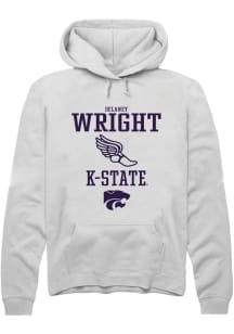 Delaney Wright Rally Mens White K-State Wildcats NIL Sport Icon Hooded Sweatshirt