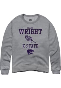 Delaney Wright Rally Mens Graphite K-State Wildcats NIL Sport Icon Crew Sweatshirt