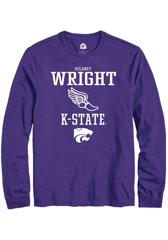 Delaney Wright K-State Wildcats Purple Rally NIL Sport Icon Long Sleeve T Shirt