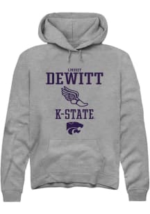 Lindsey DeWitt Rally Mens Graphite K-State Wildcats NIL Sport Icon Hooded Sweatshirt