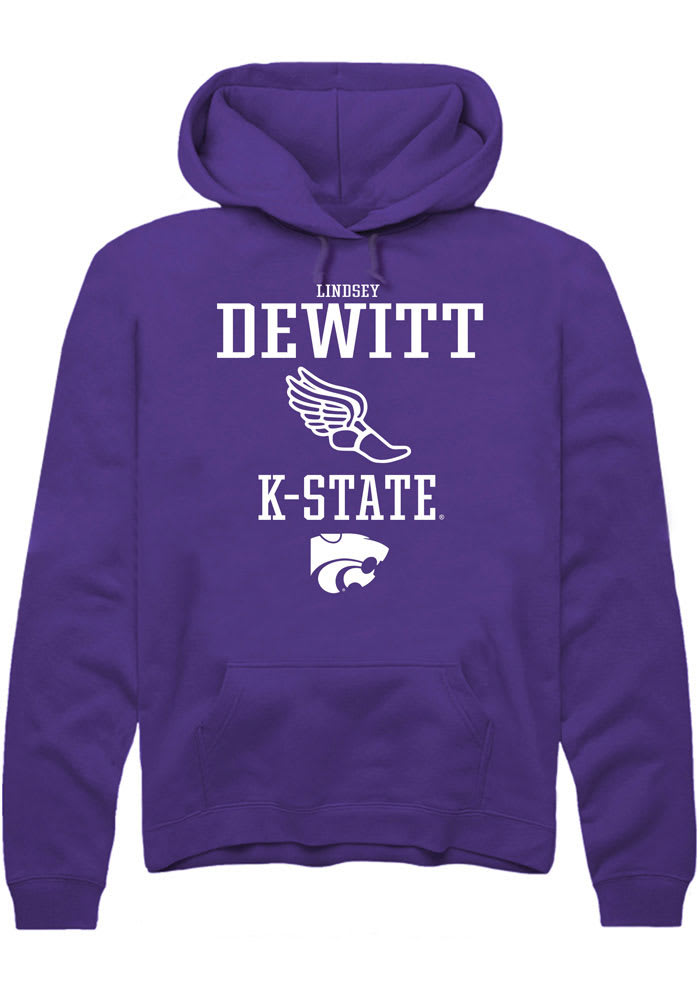 Lindsey DeWitt Rally K-State Wildcats Mens Purple NIL Sport Icon Long Sleeve Hoodie