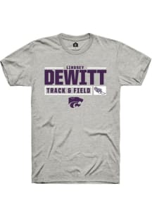 Lindsey DeWitt Ash K-State Wildcats NIL Stacked Box Short Sleeve T Shirt