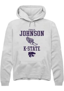 O'shalia Johnson Rally Mens White K-State Wildcats NIL Sport Icon Hooded Sweatshirt