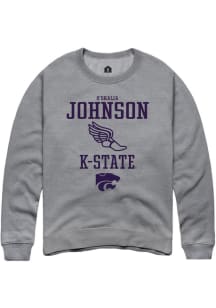 O'shalia Johnson Rally Mens Graphite K-State Wildcats NIL Sport Icon Crew Sweatshirt