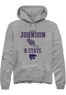 O'shalia Johnson Rally Mens Graphite K-State Wildcats NIL Sport Icon Hooded Sweatshirt