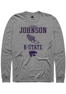 O'shalia Johnson Rally Mens Graphite K-State Wildcats NIL Sport Icon Tee