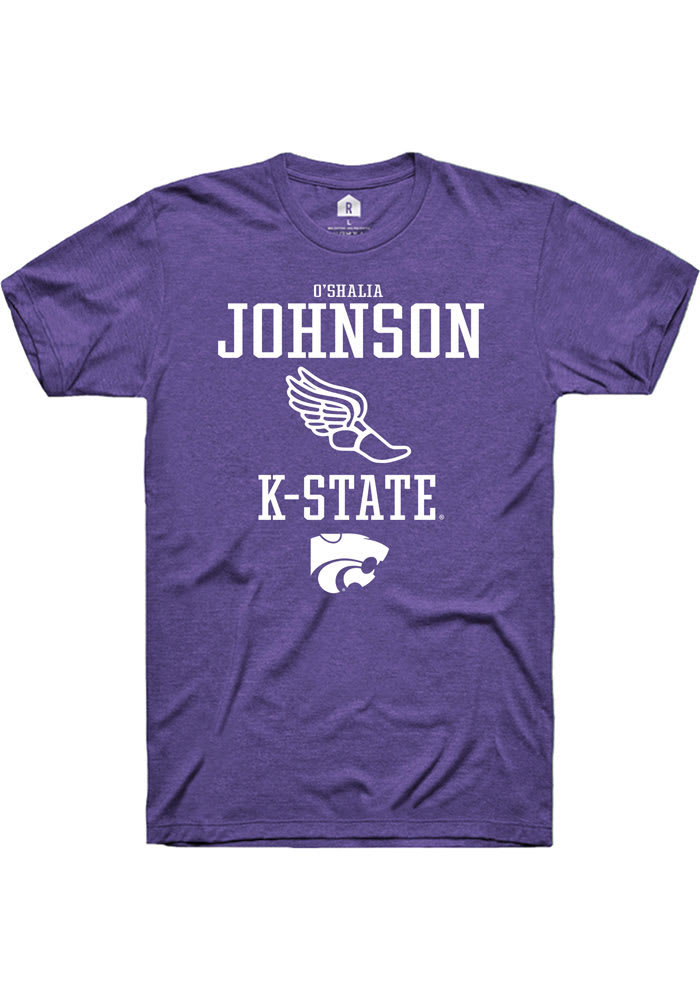 O'shalia Johnson K-State Wildcats Purple Rally NIL Sport Icon Short Sleeve T Shirt