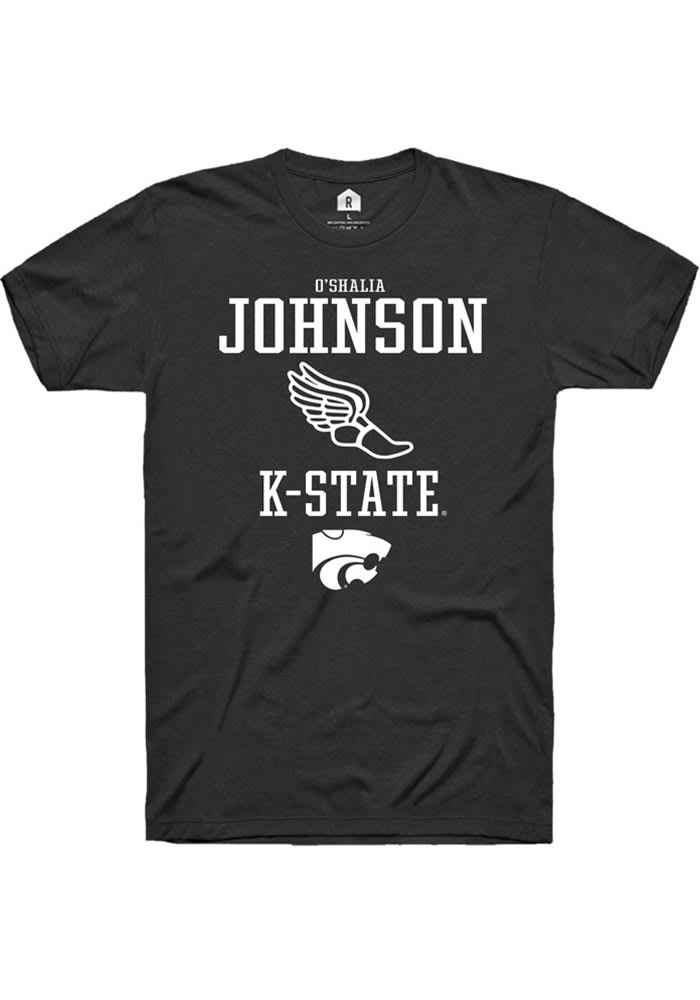 O'shalia Johnson K-State Wildcats Black Rally NIL Sport Icon Short Sleeve T Shirt